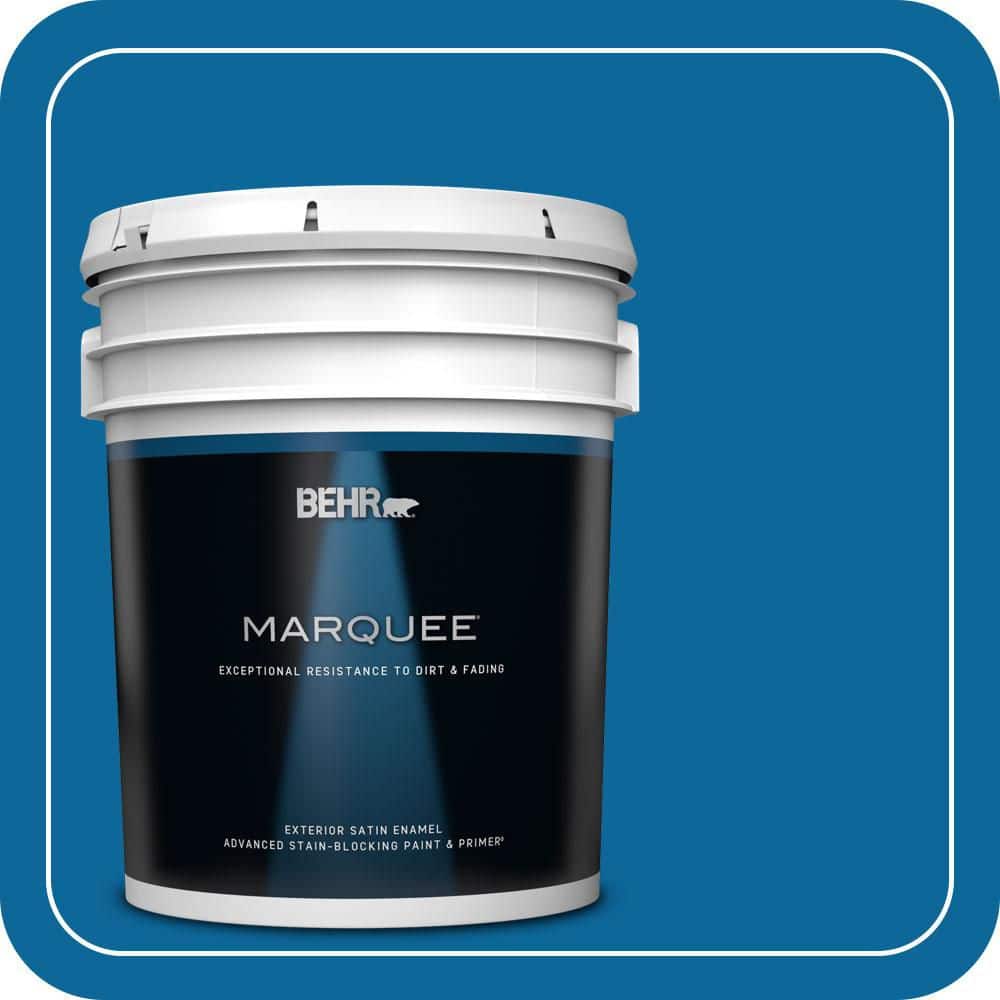 BEHR MARQUEE 5 gal. #MQ4-58 Mondrian Blue Satin Enamel Exterior Paint & Primer