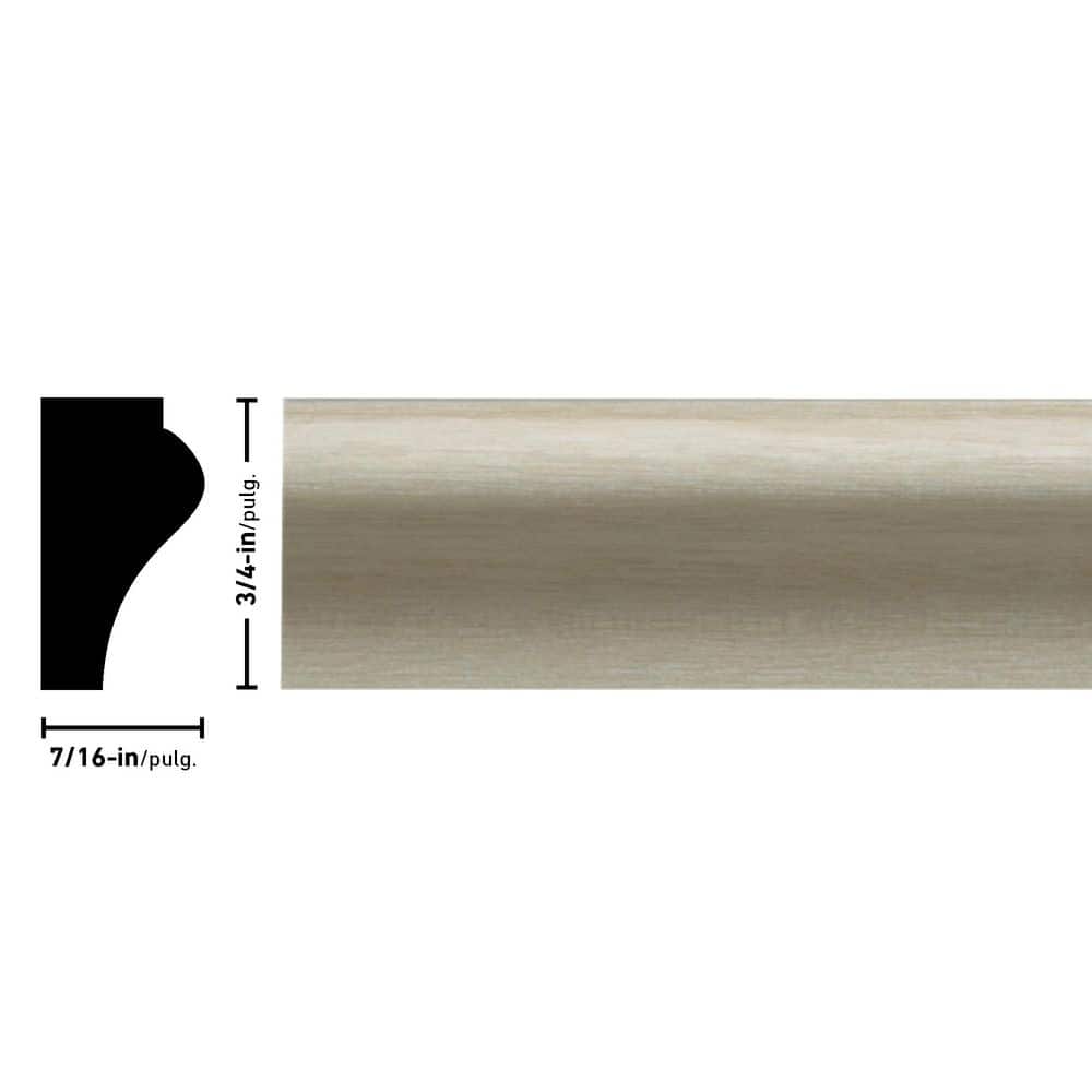 Ornamental Mouldings 7/16 in. x 3/4 in. x 96 in. White Hardwood Colonial Trim Moulding (3)