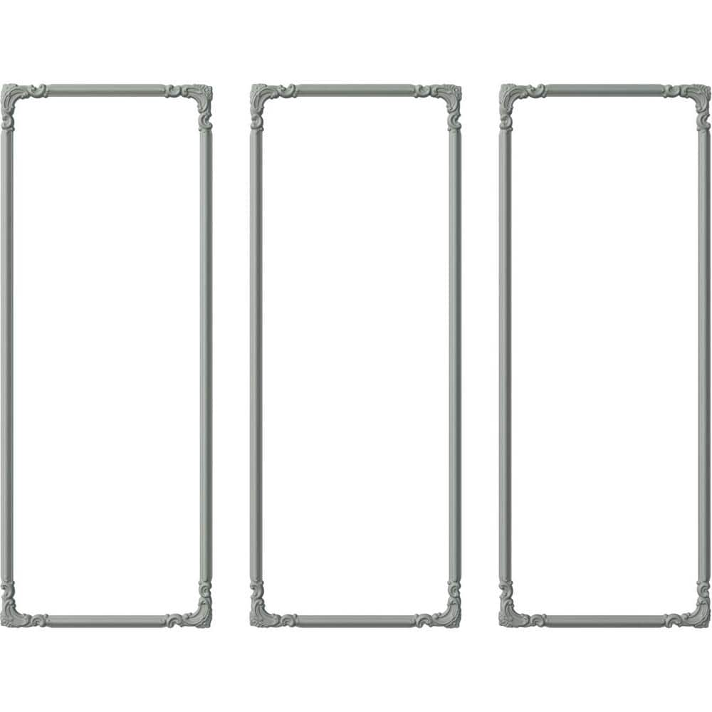 Ekena Millwork 28 in. W x 72 in. H Unfinished Polyurethane Ashford Panel Moulding Kit (Triple Panel) (1)
