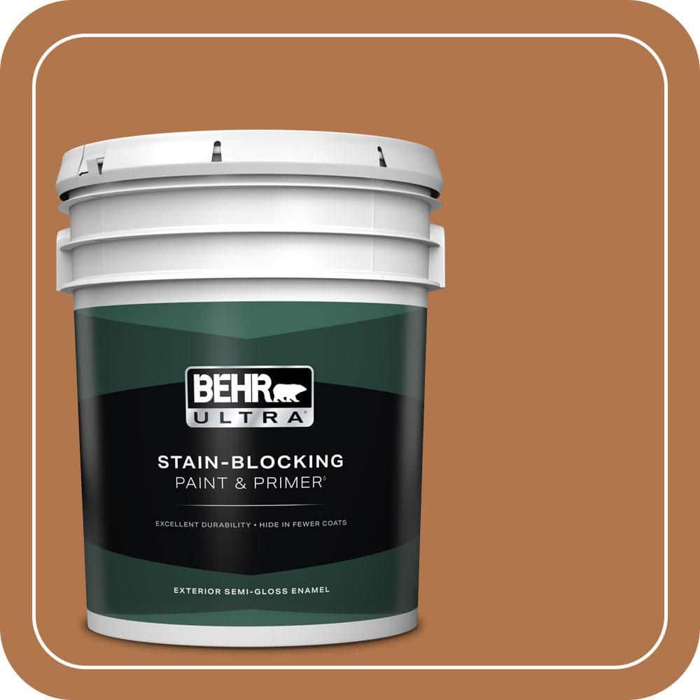 BEHR ULTRA 5 gal. #PMD-41 Copper Mine Semi-Gloss Enamel Exterior Paint & Primer