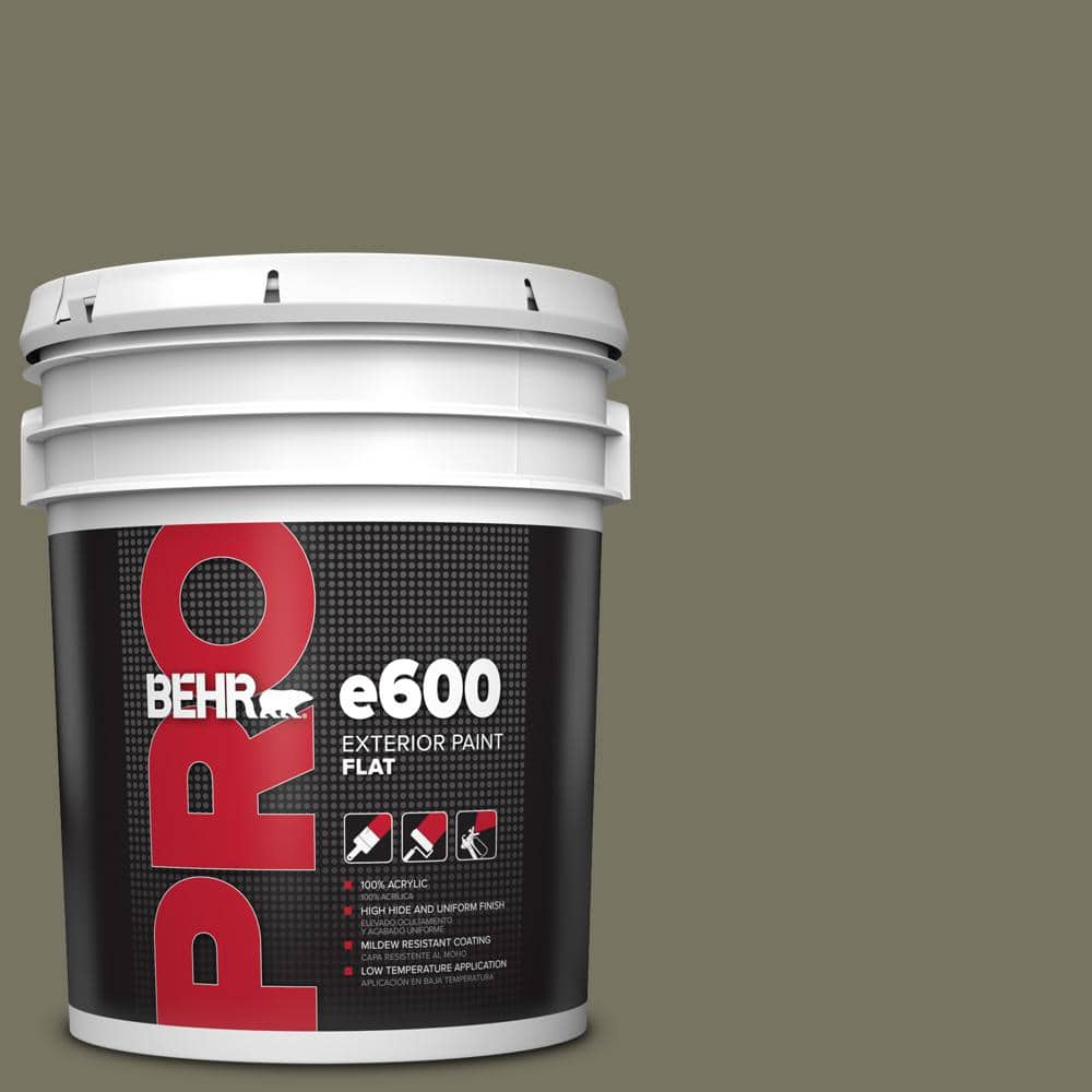 BEHR PRO 5 gal. #N350-6 Peppergrass Flat Exterior Paint