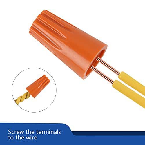 Ahfiwaso 500-Pieces AWG 18-16 Wire Caps Electrical Connectors, Cone-Shaped Insulating Insert Twist Nut w/Good Insulation, Orange (2)