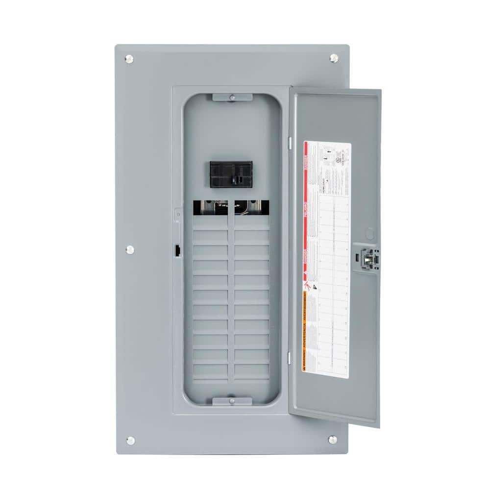 Square D Homeline 125 Amp 24-Space 48-Circuit Indoor Main Breaker Plug-On Neutral Load Center with Cover (2)