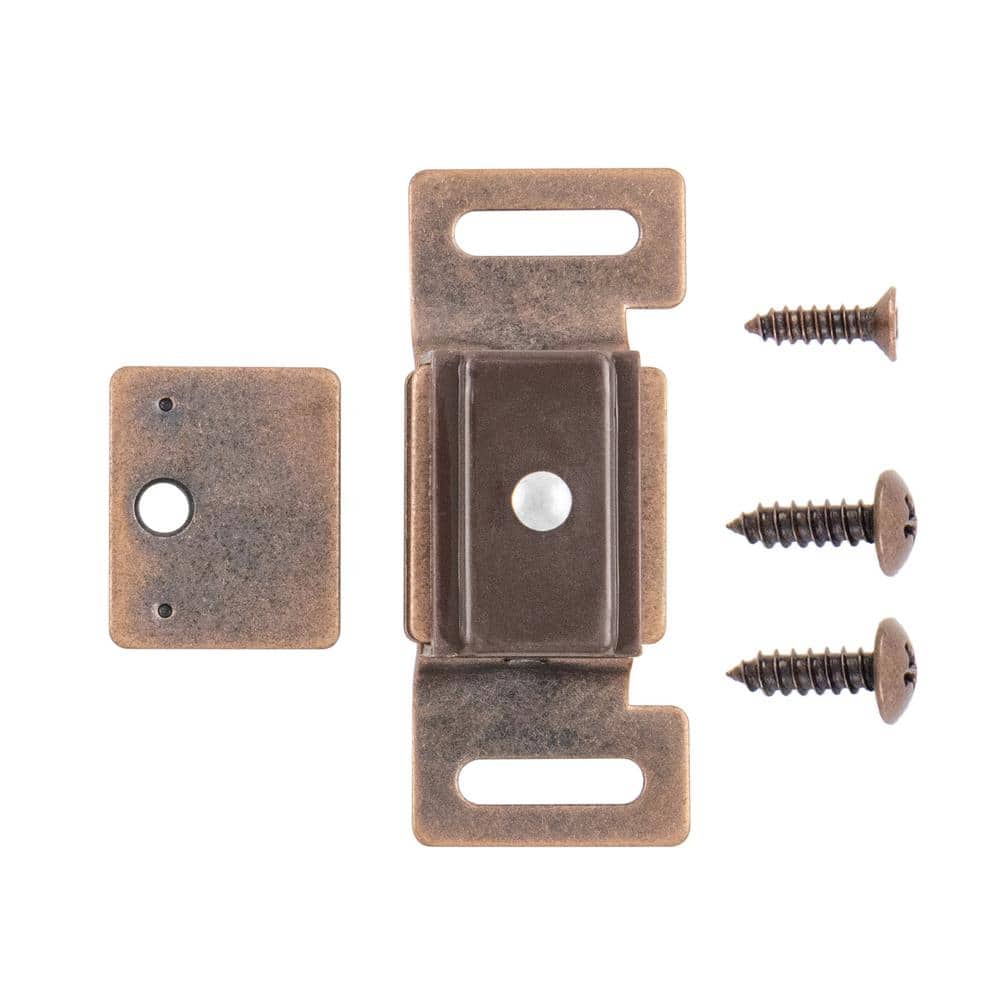 HICKORY HARDWARE Catches 2 in. (51 mm) Statuary Bronze Magnetic Catch (25-Pack) (2)