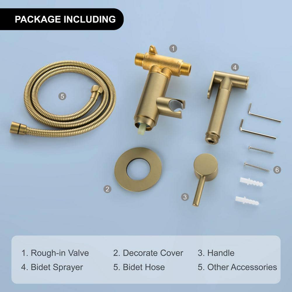 Aurora Decor ALA Non- Electric Bidet Attachment in Brushed Gold (3)