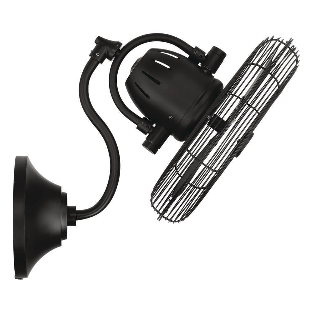 CRAFTMADE Bellows I 16 inch 3 Speed Oscillating Flat Black Finish Indoor/Outdoor Hardwired Mounted Wall Fan (3)