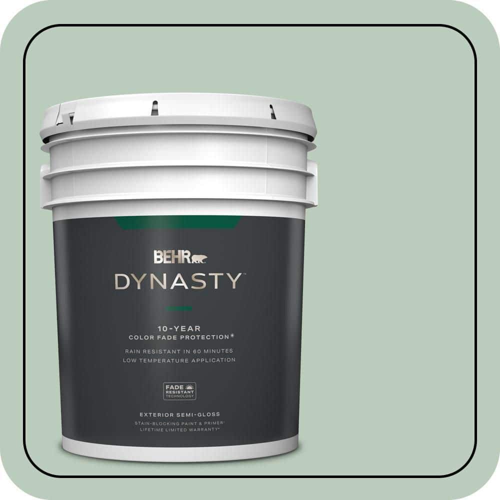 BEHR DYNASTY 5 gal. #MQ3-49 Jade Tinge Semi-Gloss Exterior Stain-Blocking Paint & Primer