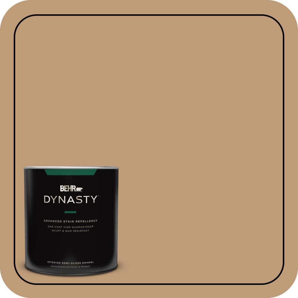 BEHR DYNASTY 1 qt. #PPU4-06 Teatime One-Coat Hide Semi-Gloss Enamel Interior Stain-Blocking Paint and Primer