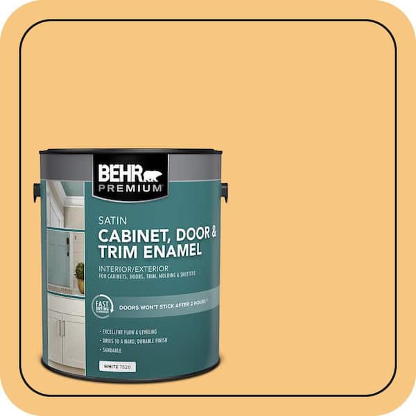 BEHR PREMIUM 1 gal. #PPU6-07 Jackfruit Satin Enamel Interior/Exterior Cabinet, Door & Trim Paint (2)