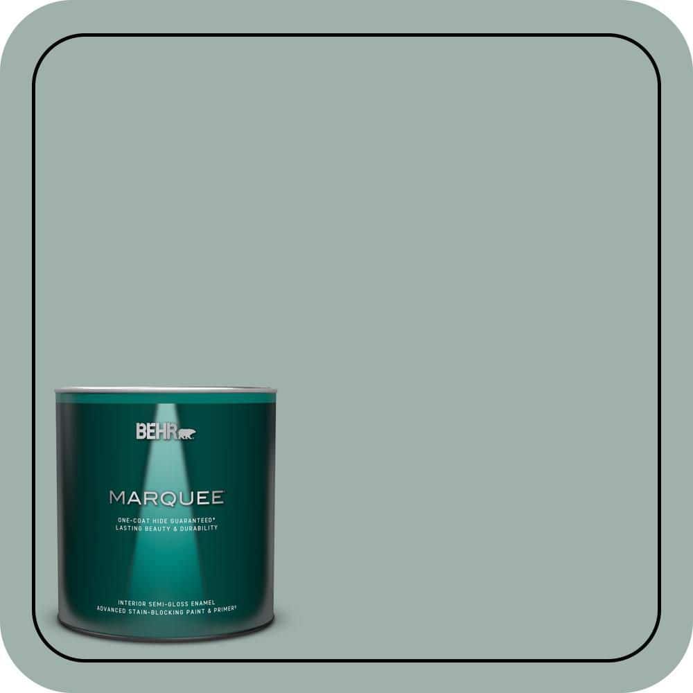 BEHR MARQUEE 1 qt. #N430-3 Garden Vista One-Coat Hide Semi-Gloss Enamel Interior Paint & Primer