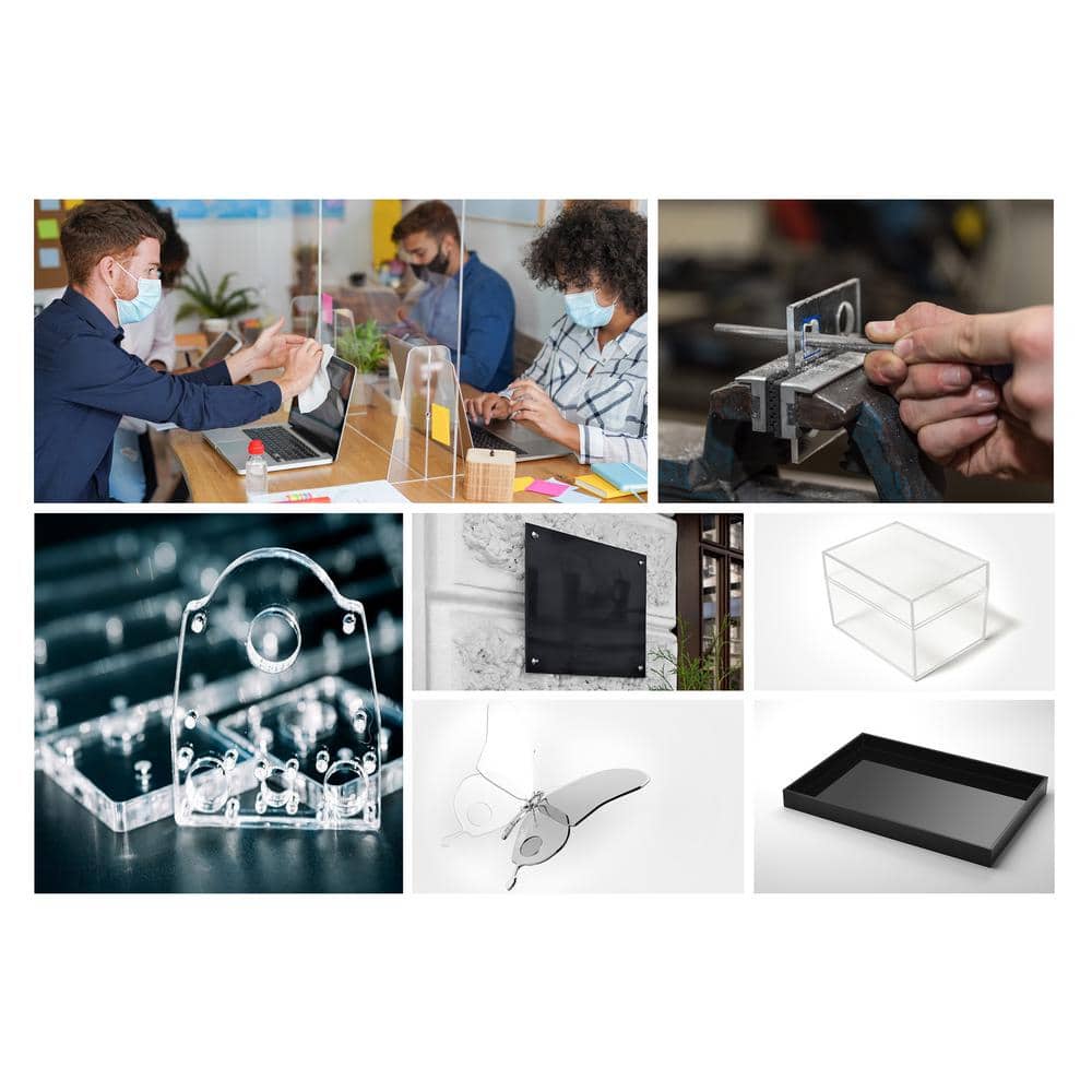 AdirOffice 24 in. x 48 in. x 0.093 in. Clear Plexiglass Acrylic Sheet (6-Pack) (3)