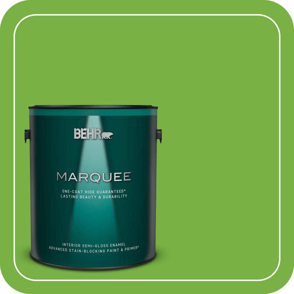 BEHR MARQUEE 1 gal. #S-G-430 Sparkling Apple Semi-Gloss Enamel Interior Paint & Primer