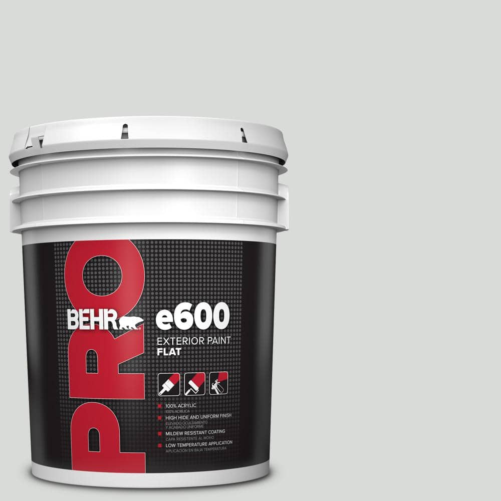 BEHR PRO 5 gal. #N460-1 Evening White Flat Exterior Paint