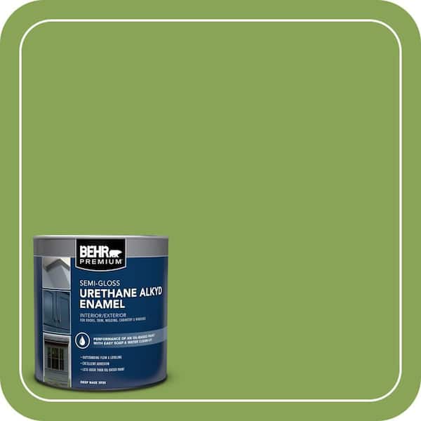 BEHR PREMIUM 1 qt. #P370-6 Salamander Semi-Gloss Enamel Urethane Alkyd Interior/Exterior Paint (2)