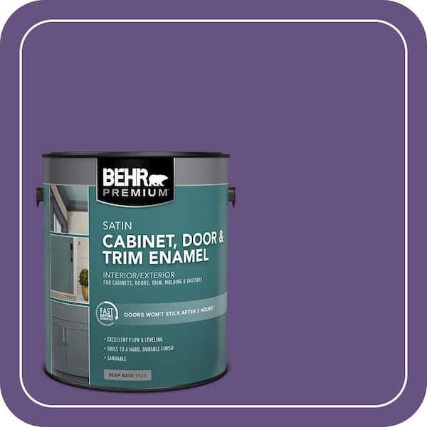 BEHR PREMIUM 1 gal. #HDC-MD-25 Virtual Violet Satin Enamel Interior/Exterior Cabinet, Door & Trim Paint (2)