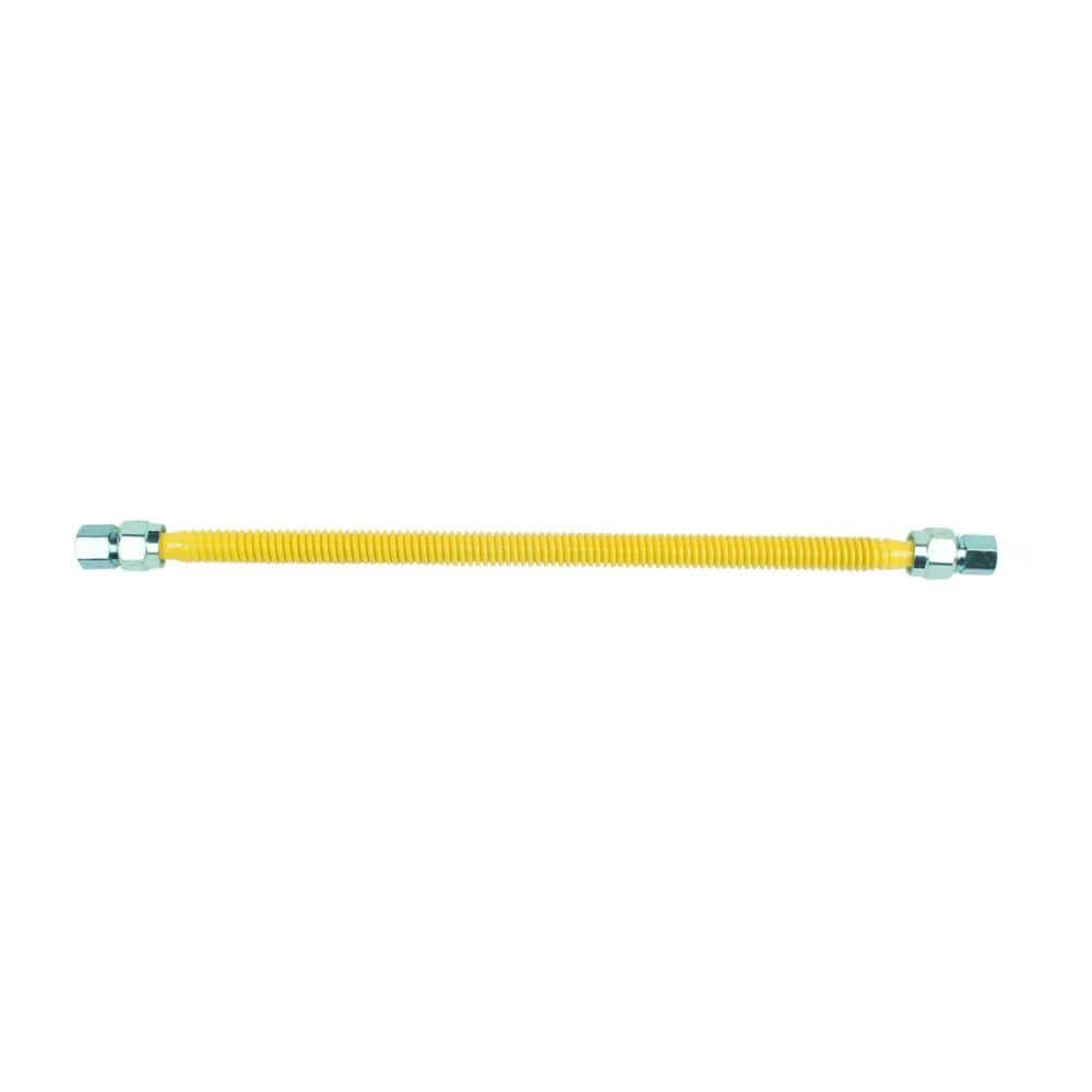 BrassCraft ProCoat 1/2 in. FIP x 1/2 in. FIP x 18 in. Stainless Steel Gas Connector 5/8 in. O.D. (164,200 BTU) (1)