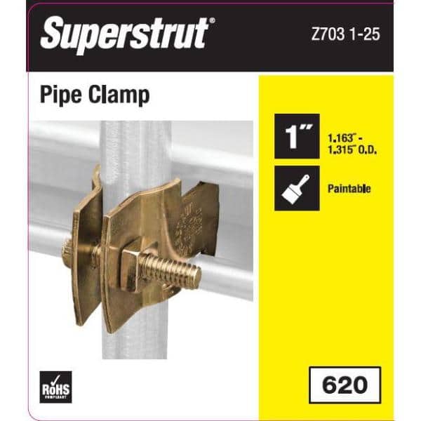 Superstrut 1 in. Universal Strut Pipe Clamp- Fittings- 1 Gold Conduit Pack in Gold Galvanized (Strut Fitting) (Z703 1-25) (2)