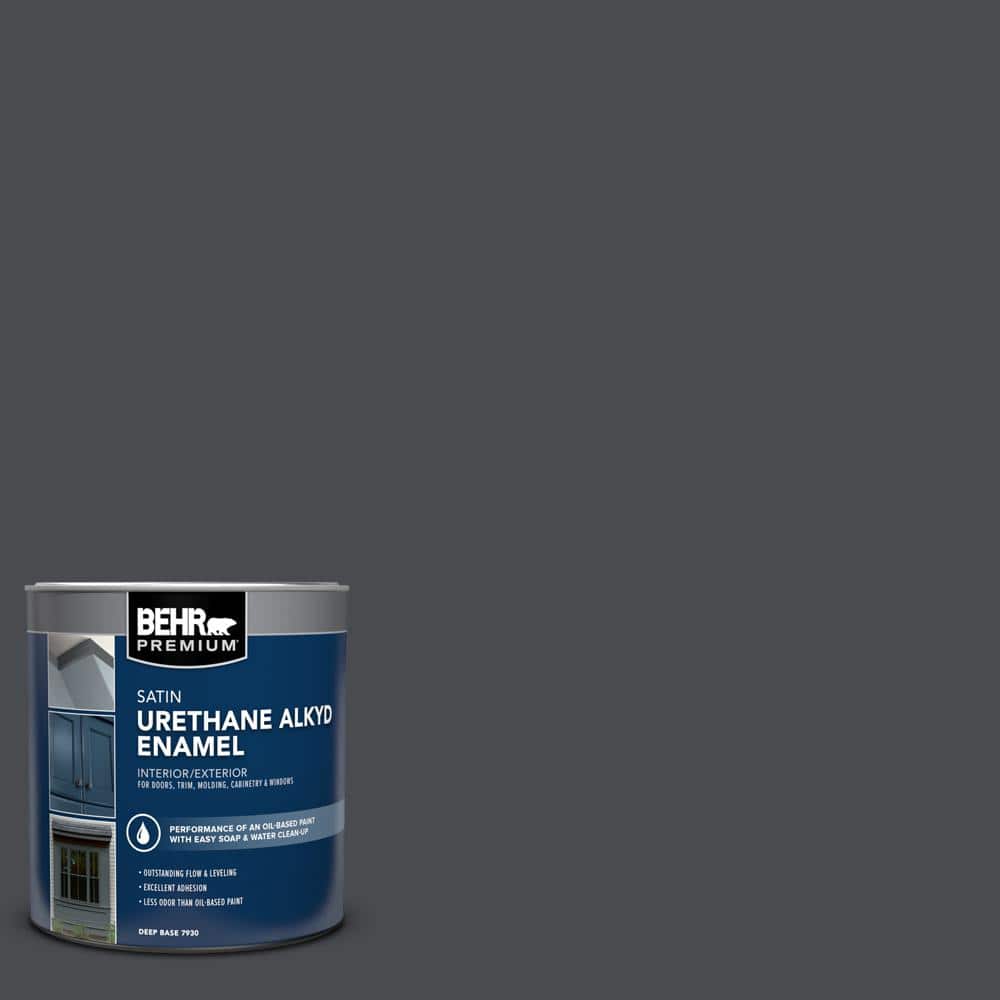 BEHR PREMIUM 1 qt. #N500-7 Night Club Satin Enamel Urethane Alkyd Interior/Exterior Paint (1)