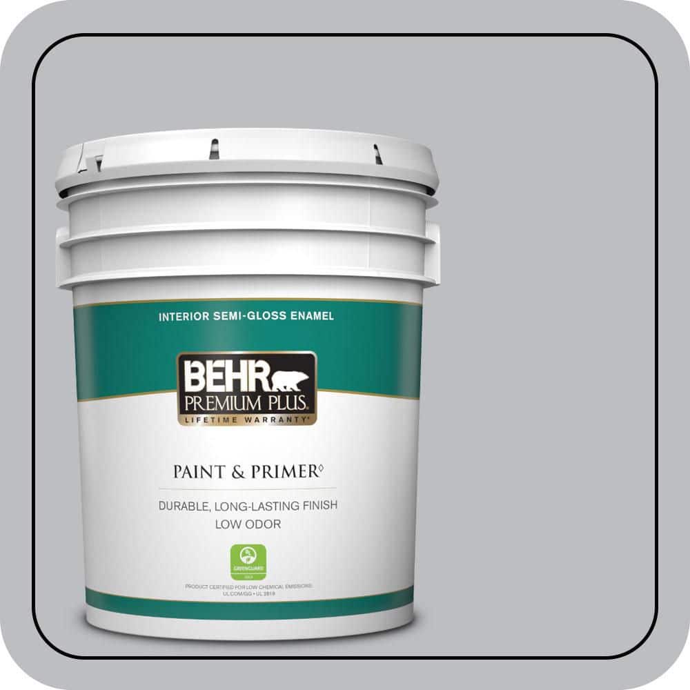 BEHR PREMIUM PLUS 5 gal. #N530-3 High Speed Access Semi-Gloss Enamel Low Odor Interior Paint & Primer