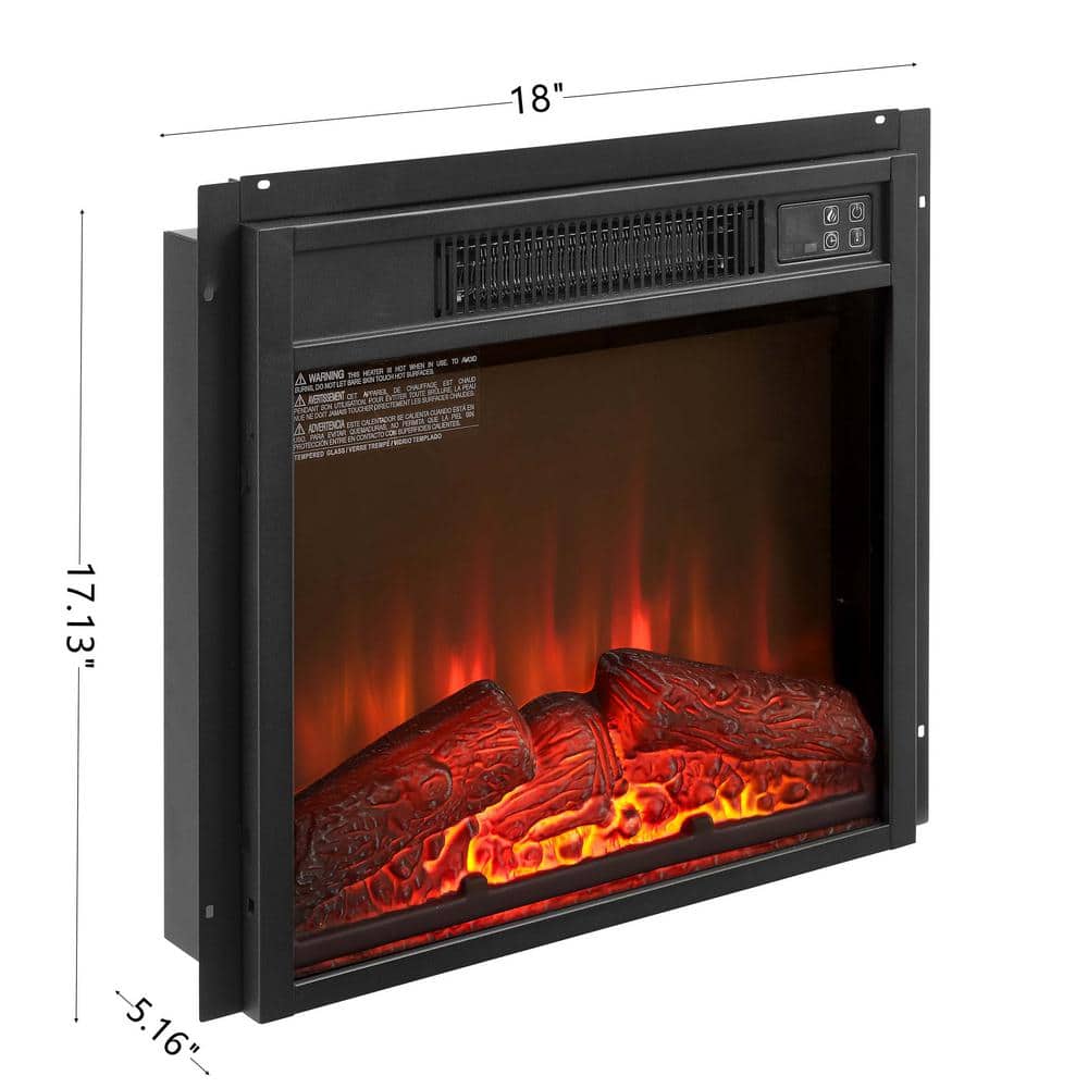 Unbranded 18 in. Electric Fireplace Insert With Built-In Overheating Protection and 3 Flame Intensities Adjustable (3)