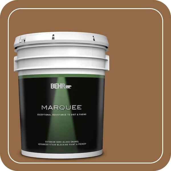 BEHR MARQUEE 5 gal. #QE-31 Barcelona Brown Semi-Gloss Enamel Exterior Paint & Primer (2)