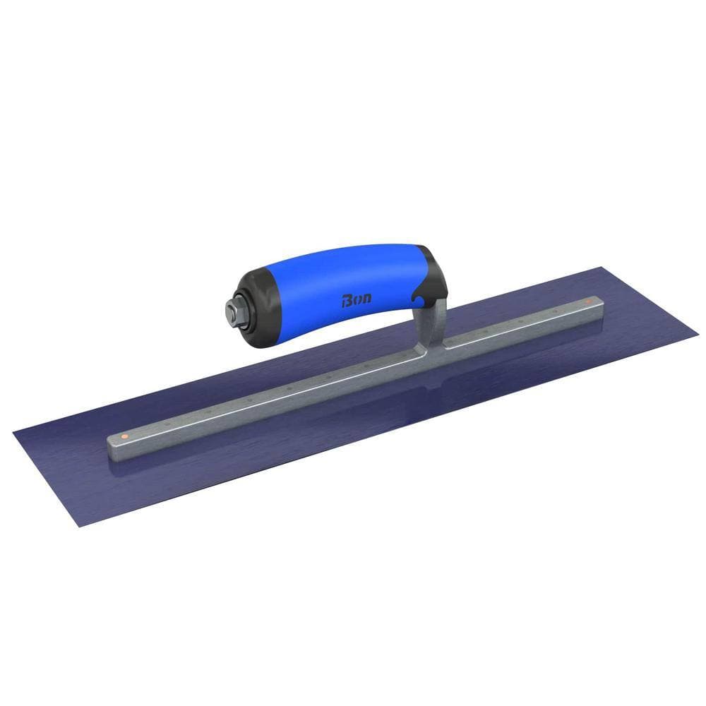 Bon Tool 20 in. x 5 in. Blue Steel Square End Finish Trowel with Comfort Wave Handle and Long Shank (2)