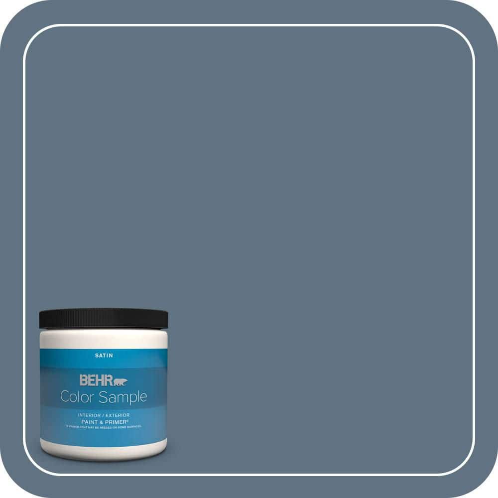 BEHR PREMIUM PLUS 8 oz. #560F-6 Windsor Haze Satin Enamel Interior/Exterior Paint & Primer Color Sample