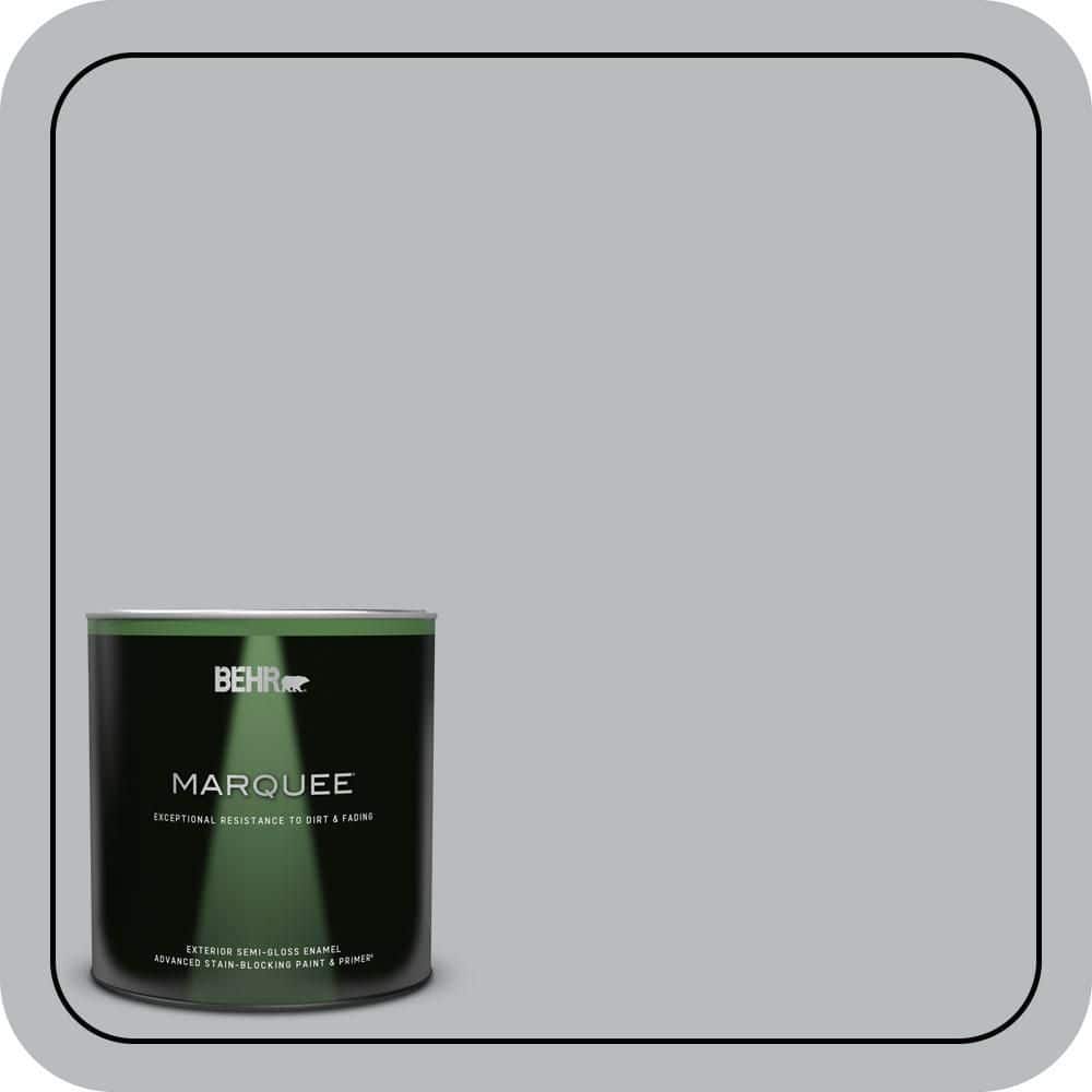 BEHR MARQUEE 1 qt. #PPU18-05 French Silver Semi-Gloss Enamel Exterior Paint & Primer