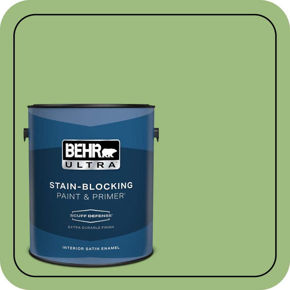 BEHR ULTRA 1 gal. #P380-5 Gleeful Extra Durable Satin Enamel Interior Paint & Primer