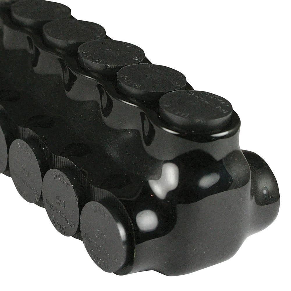 ASI 6 - 3/0 AWG 4-Ports 600-Volt UL 486 Multi-Tap Connector Insulated Dual Sided Entry, Black (2)