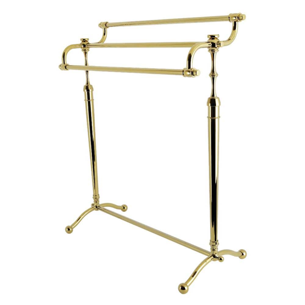 Kingston Brass Warwick 3-Bar Freestanding Towel Rack in Polished Brass