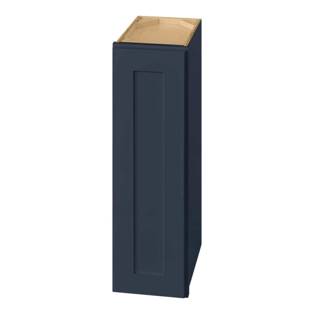 Hampton Bay Avondale 9 in. W x 12 in. D x 42 in. H Ready to Assemble Plywood Shaker Wall Kitchen Cabinet in Ink Blue