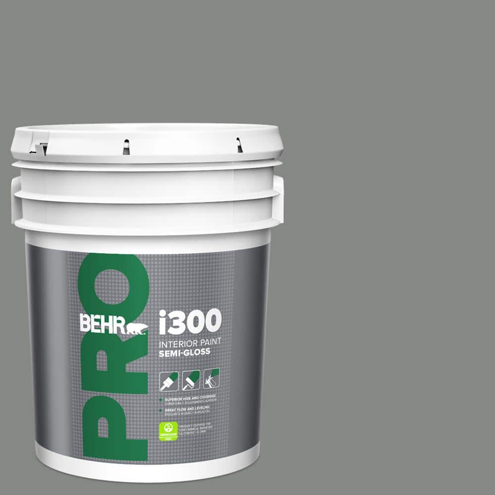 BEHR PRO 5 gal. #PPU25-17 Euro Gray Semi-Gloss Interior Paint