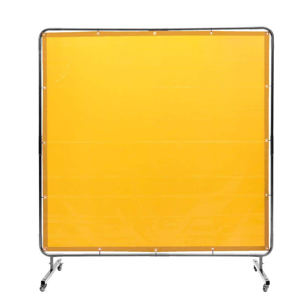 SKYSHALO Welding Screen with Frame, 6 ft. x 6 ft. Welding Curtain Screen, Flame-Resistant Vinyl Welding Protection Screen (1)