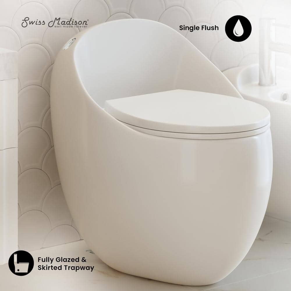Swiss Madison Plaisir II One-Piece 1.28 GPF Single Flush Elongated Toilet in Glossy White (2)