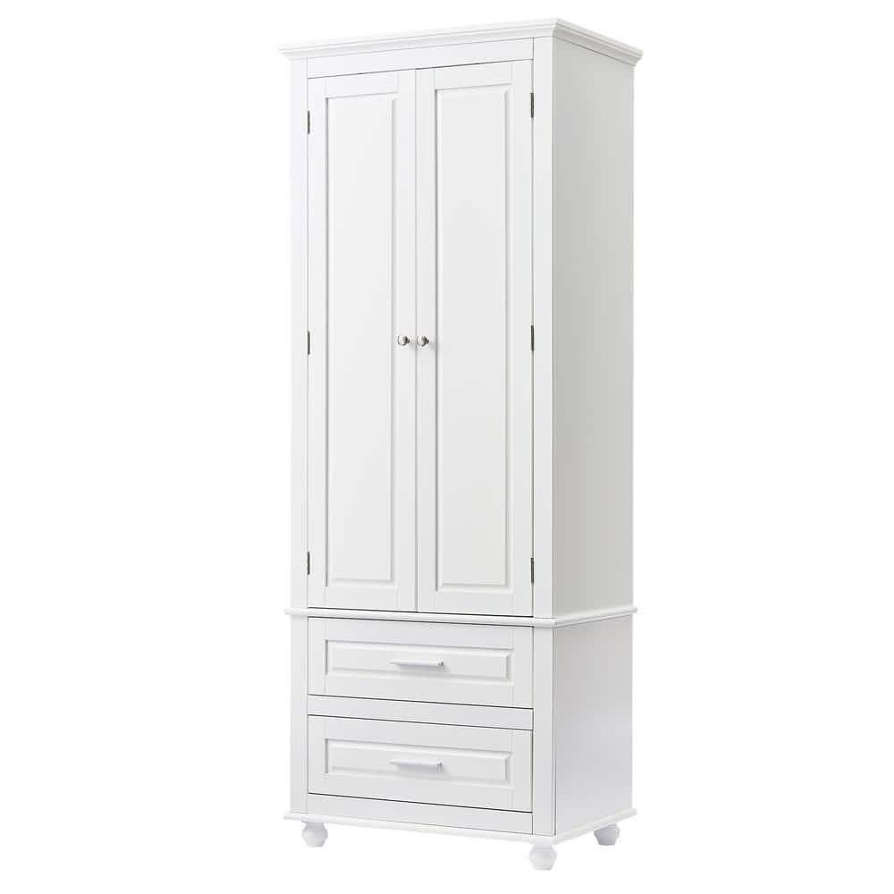 Cesicia 24 in. W 15.7 in. D 70 in. H MDF Freestanding Tall Linen Cabinet with Adjustable Shelf and 3 Drawers