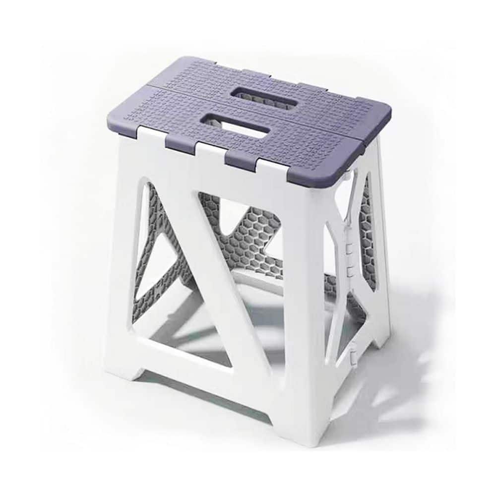 Anqtovp 15.7 in. W Freestanding Foldable Anti-Slip Shower Seat Stool in Gray, Seat Size 12.4 x 8.3 in (1)