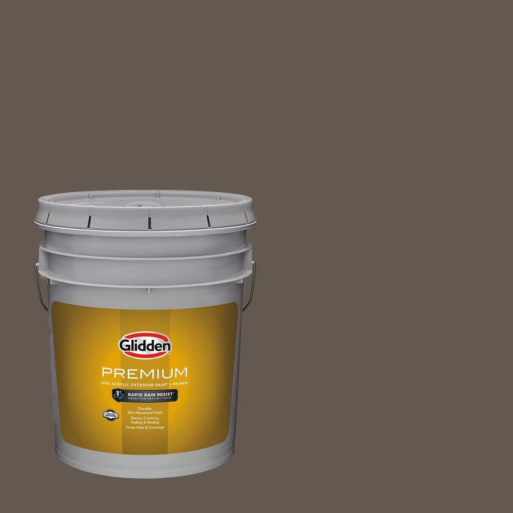 Glidden Premium 5 gal. PPG1019-7 Intrigue Flat Exterior Latex Paint