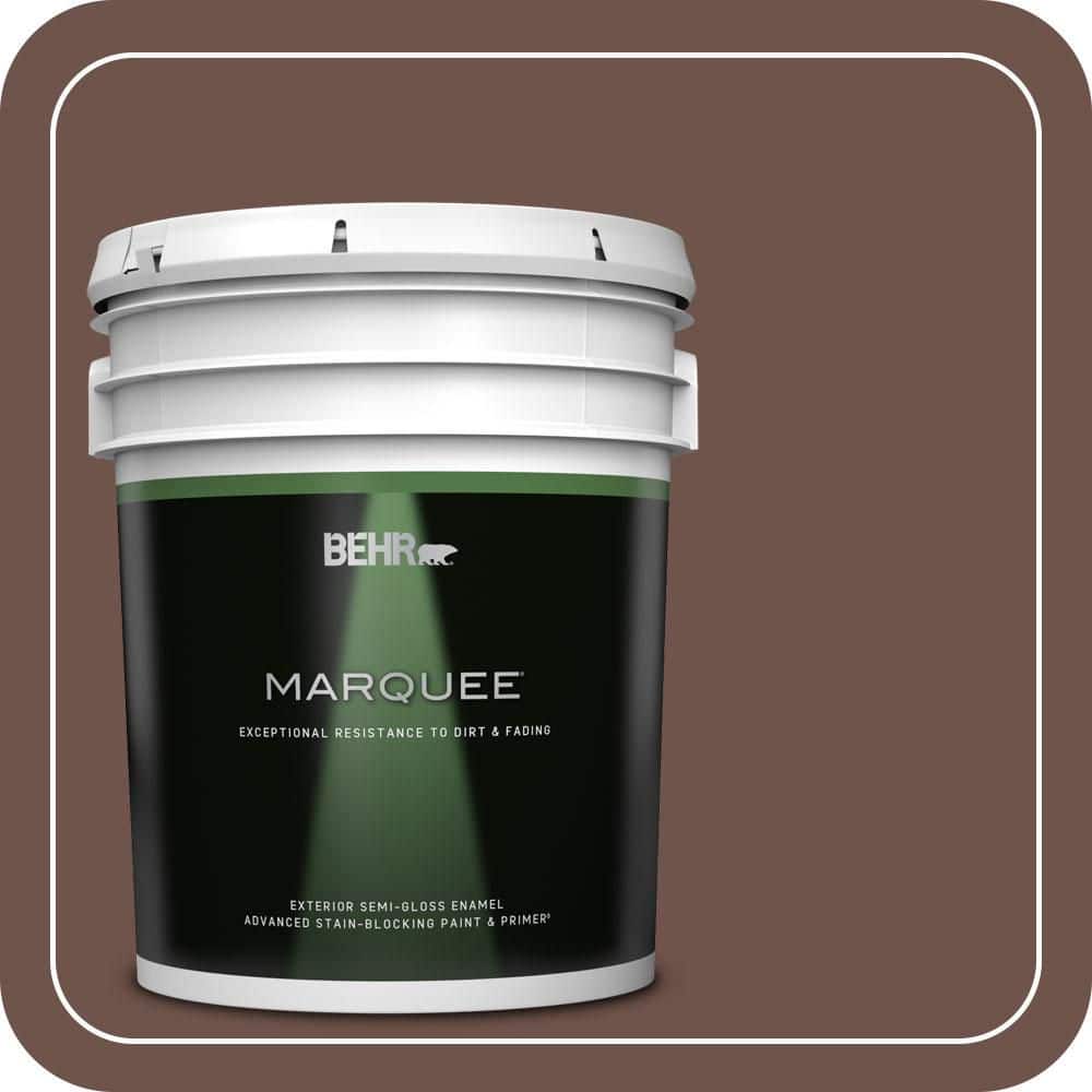 BEHR MARQUEE 5 gal. #N150-6 Coffee Beans Semi-Gloss Enamel Exterior Paint & Primer