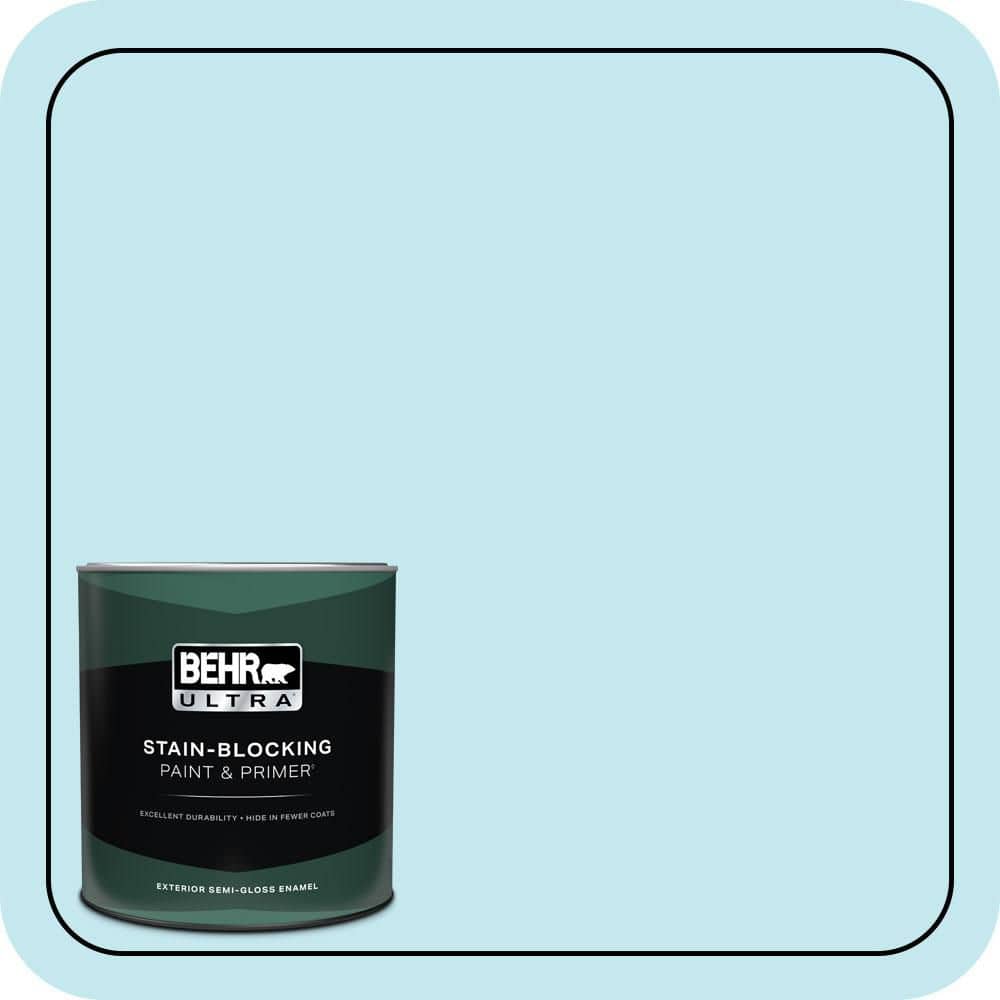 BEHR ULTRA 1 qt. #P480-1 Niagara Mist Semi-Gloss Enamel Exterior Paint & Primer