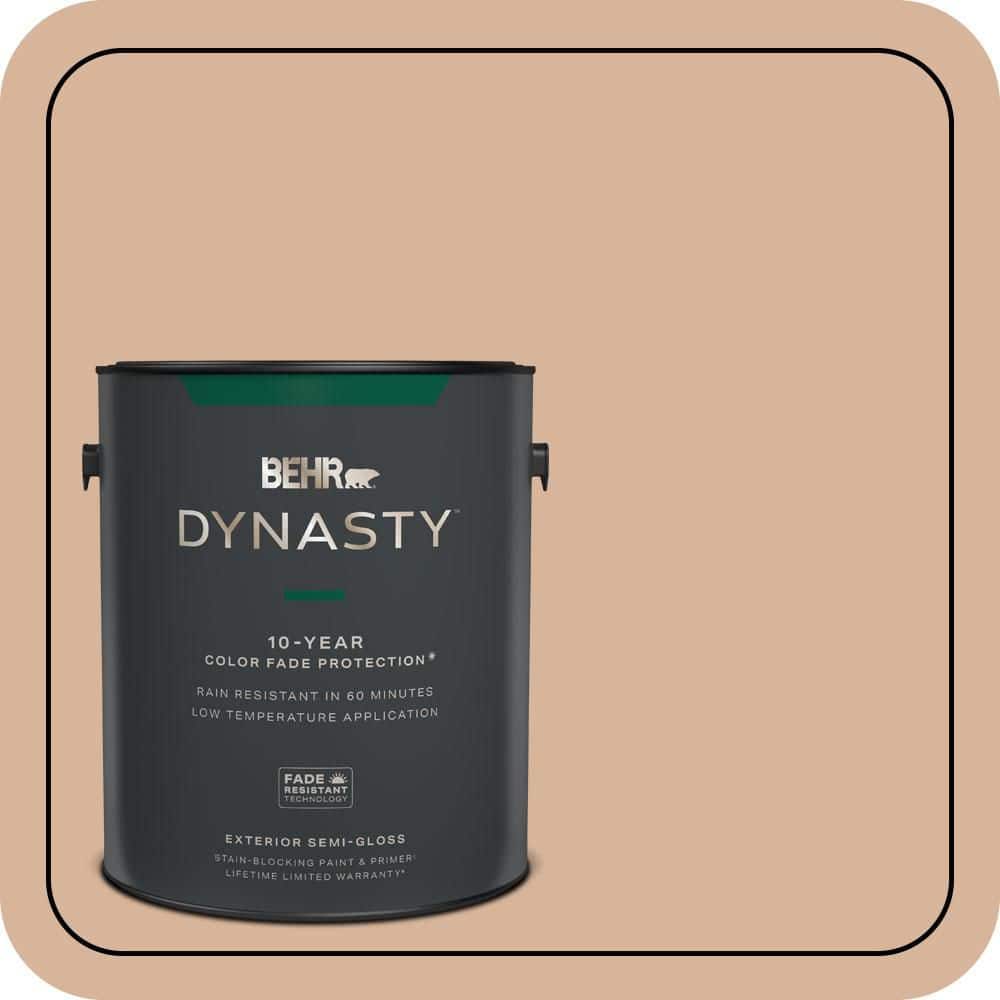 BEHR DYNASTY 1 gal. #S230-3 Beech Nut Semi-Gloss Enamel Exterior Stain-Blocking Paint & Primer