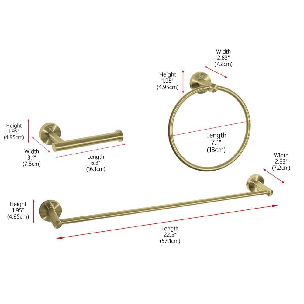 Unbranded Timeless Home Bath Hardware Set with Mounting Hardware (3)
