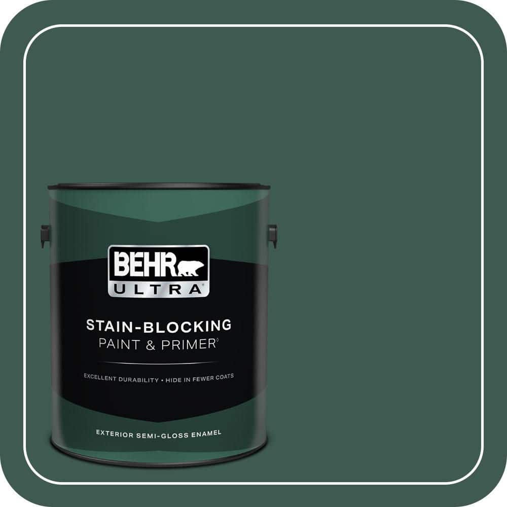 BEHR ULTRA 1 gal. #PPF-02 Patio Green Semi-Gloss Enamel Exterior Paint & Primer (1)