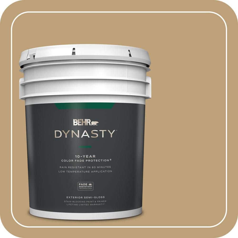 BEHR DYNASTY 5 gal. #PMD-50 Winter Wheat Semi-Gloss Enamel Exterior Stain-Blocking Paint & Primer