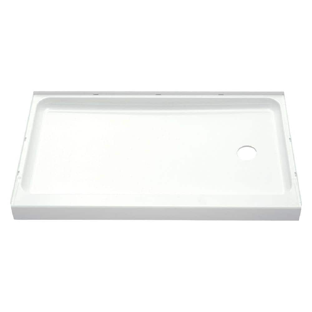 Sterling Ensemble 30 in. L x 60 in. W Alcove Single Threshold Shower Pan Base with Right Drain in White (1)