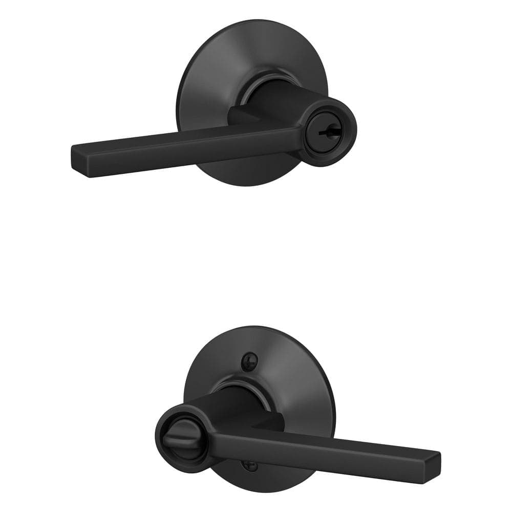 Schlage Latitude Matte Black Keyed Entry Door Handle