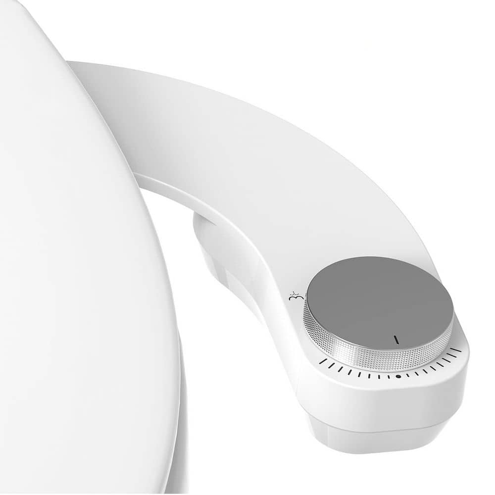 Wudkey Ultra-Slim Left Handed Bidet Attachment for Toilet, Adjustable Water Pressure, Retractable Dual Nozzles (1)