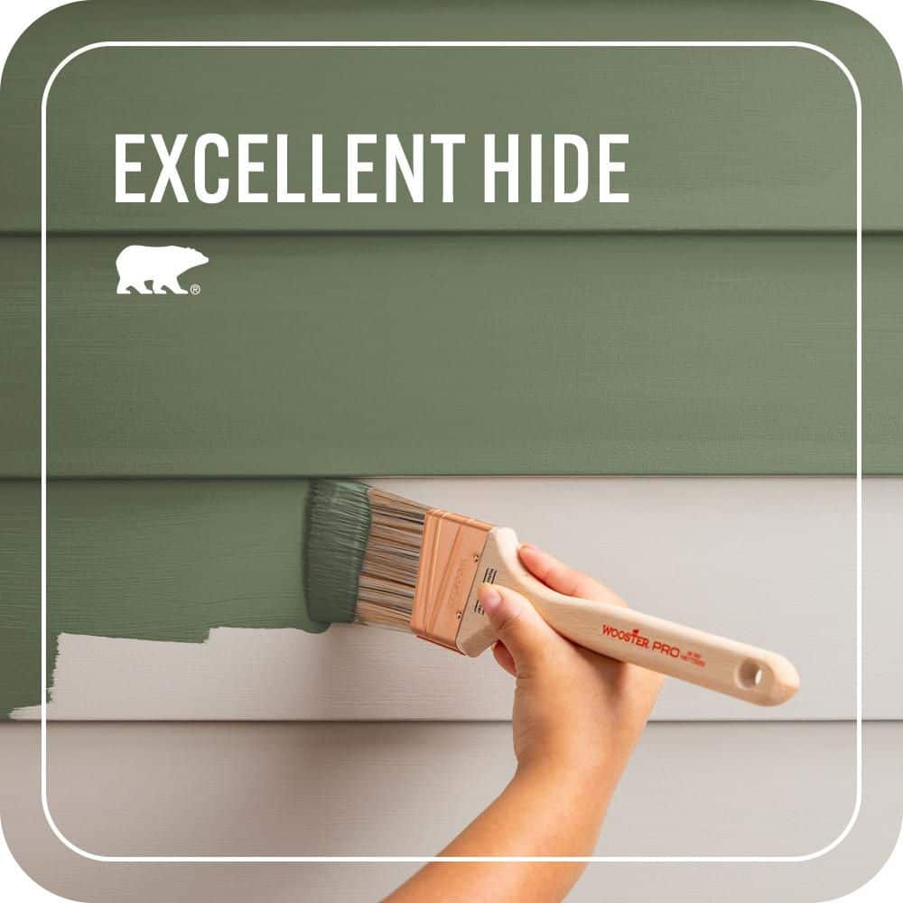 BEHR PREMIUM PLUS 1 gal. #PMD-46 French Tarragon Satin Enamel Exterior Paint & Primer (4)
