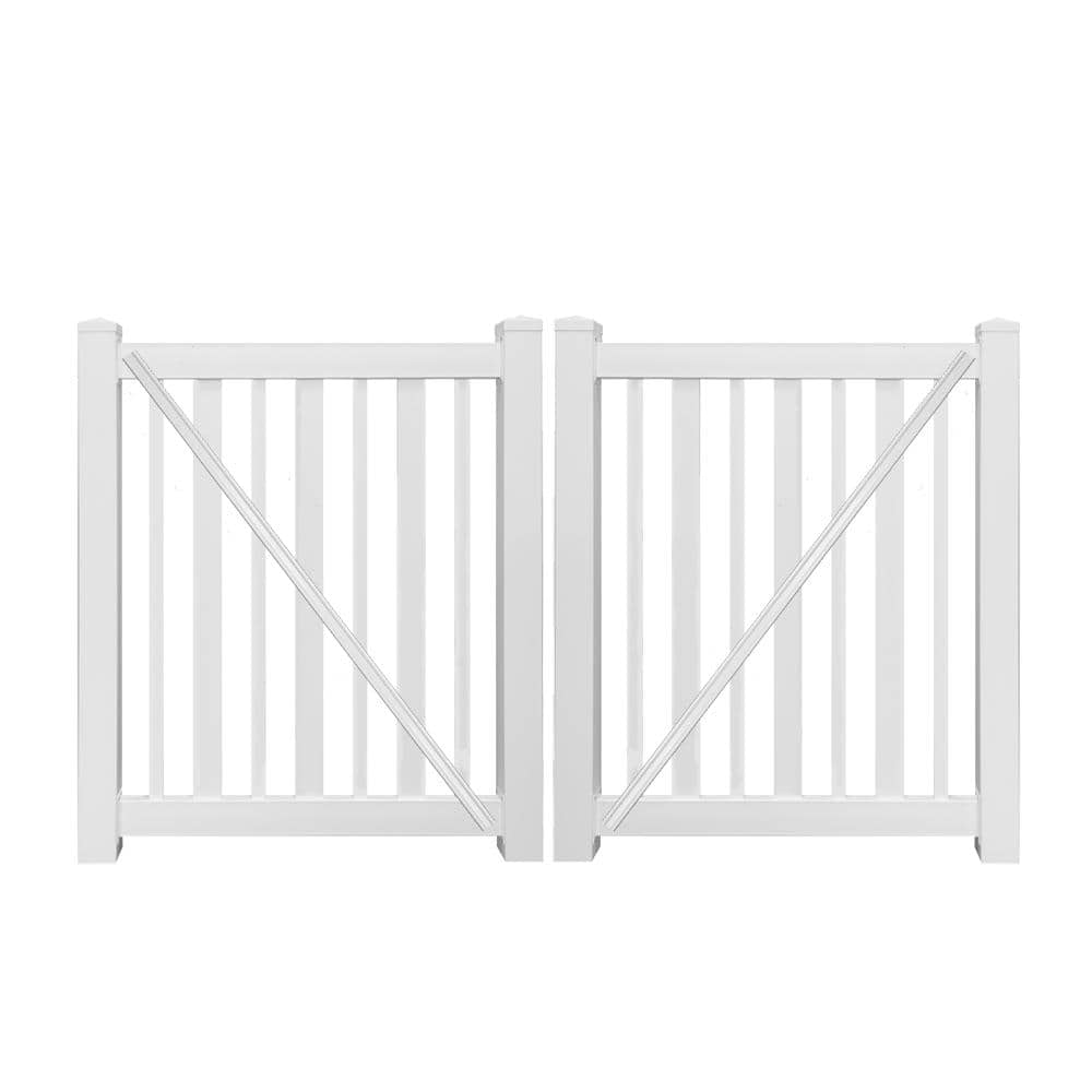 Weatherables Atlantis 9 ft. W x 4 ft. H White Vinyl Pool Double Fence Gate (1)