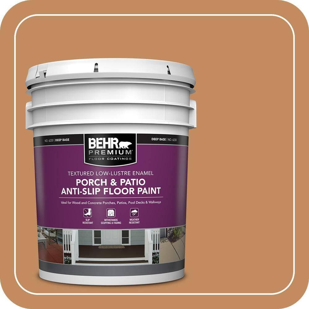 BEHR PREMIUM 5 gal. #PPU3-13 Glazed Ginger Textured Low-Lustre Enamel Interior/Exterior Porch and Patio Anti-Slip Floor Paint